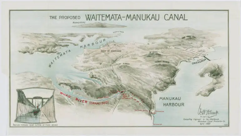 Image: The proposed Waitemata - Manukau canal