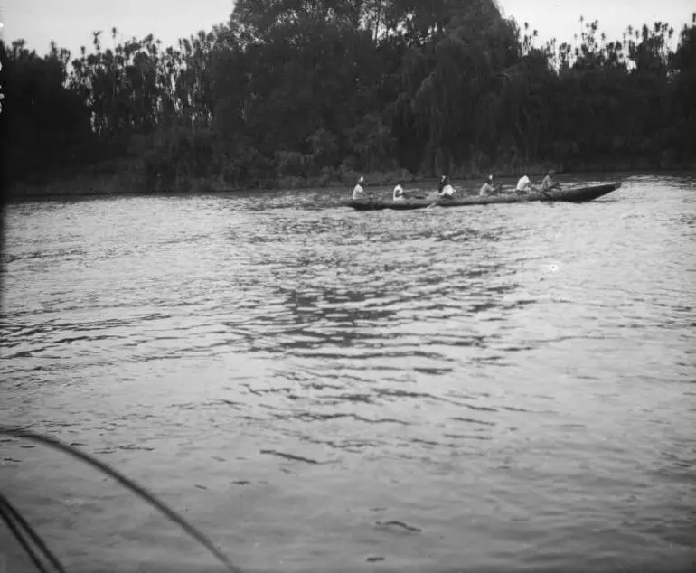 Image: Waka on the Waihou River, Netherton, 1906