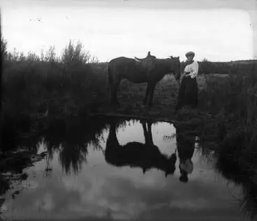 Image: Evelyn Vaile by the Waikato River, Broadlands, 1908