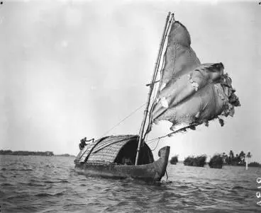Image: Boat on a lagoon in Alappuzha, Kerala, 1927