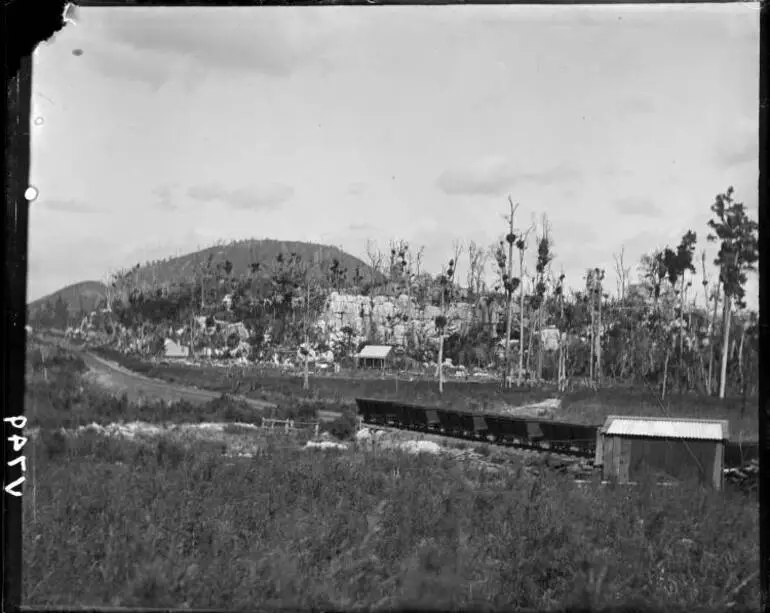 Image: Limestone cliffs at Waro, Hikurangi, 1899
