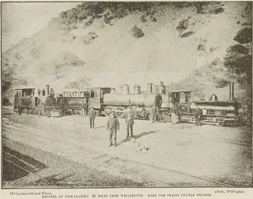 Engines at Paekākāriki, 26 miles from Wellington Image: Engines at Paekākāriki, 26 miles from Wellington