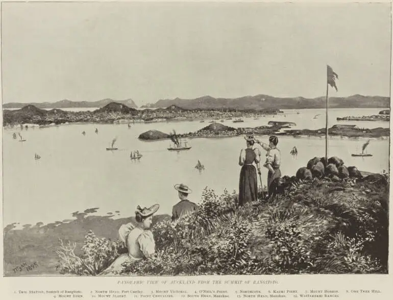 Image: Panoramic view of Auckland from the summit of Rangitoto