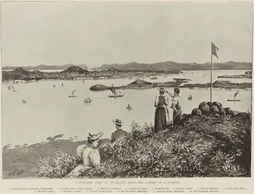 Panoramic view of Auckland from the summit of Rangitoto Image: Panoramic view of Auckland from the summit of Rangitoto