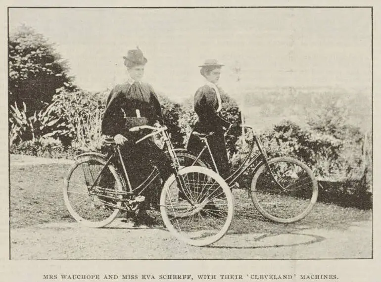 Image: Mrs Wauchope and Miss Eva Scherff, with their 'Cleveland' machines