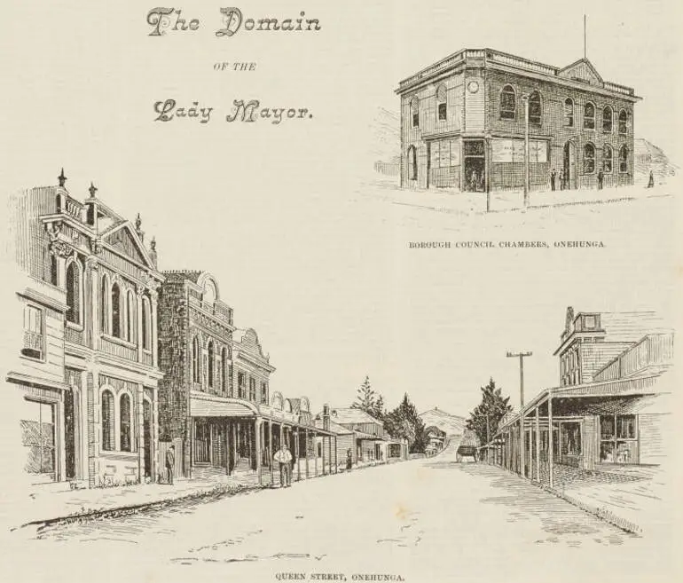 Image: The Domain of the Lady Mayor: Borough Council Chamber and Queen Street, Onehunga