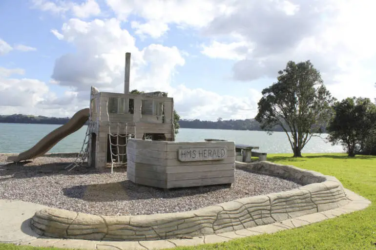 Image: Christmas Beach playground, Herald Island.