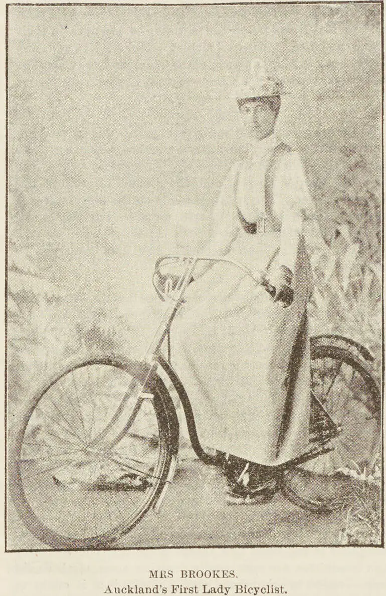 Image: Mrs Brookes - Auckland's first lady bicyclist