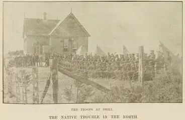 Image: The troops at drill, the native trouble in the North