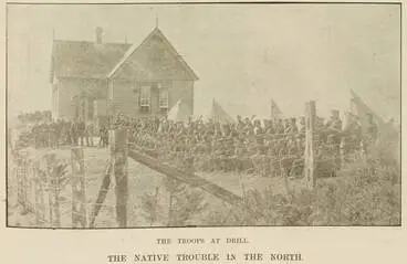 The troops at drill, the native trouble in the North Image: The troops at drill, the native trouble in the North