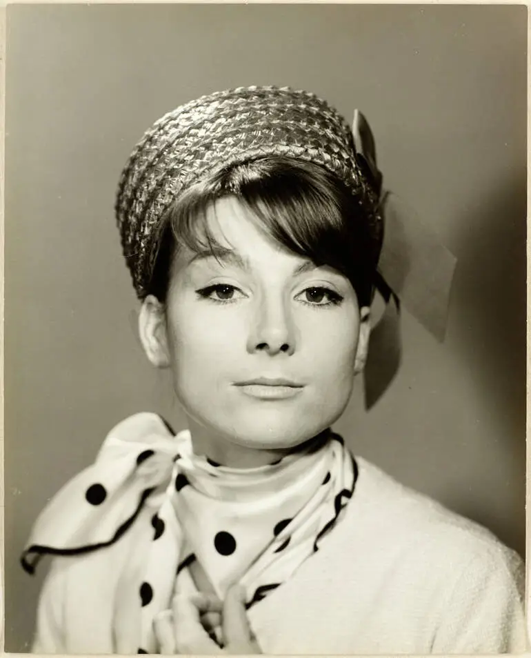 Image: Susanna Fraser wearing a pillbox hat, 1960s