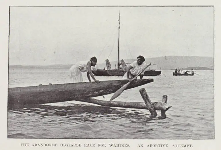 Image: The abandoned obstacle race for wahines. an abortive attempt