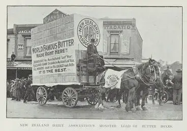 Image: New Zealand Dairy Association's float of butter boxes