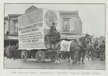 New Zealand Dairy Association's float of butter boxes Image: New Zealand Dairy Association's float of butter boxes