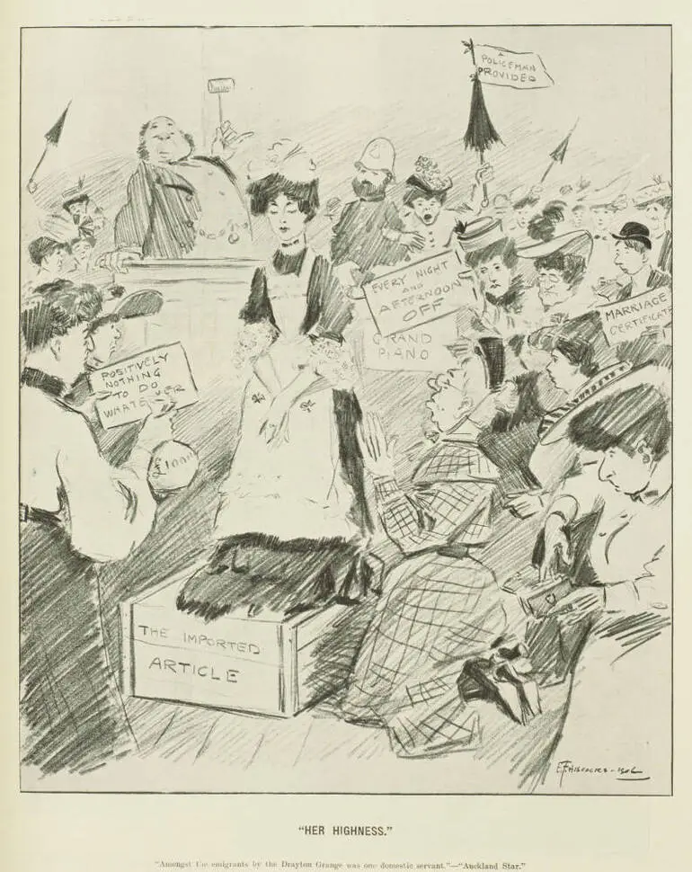 Image: Her Highness. 'Amongst the emigrants by the Drayton Grange was one domestic servant.' - Auckland Star