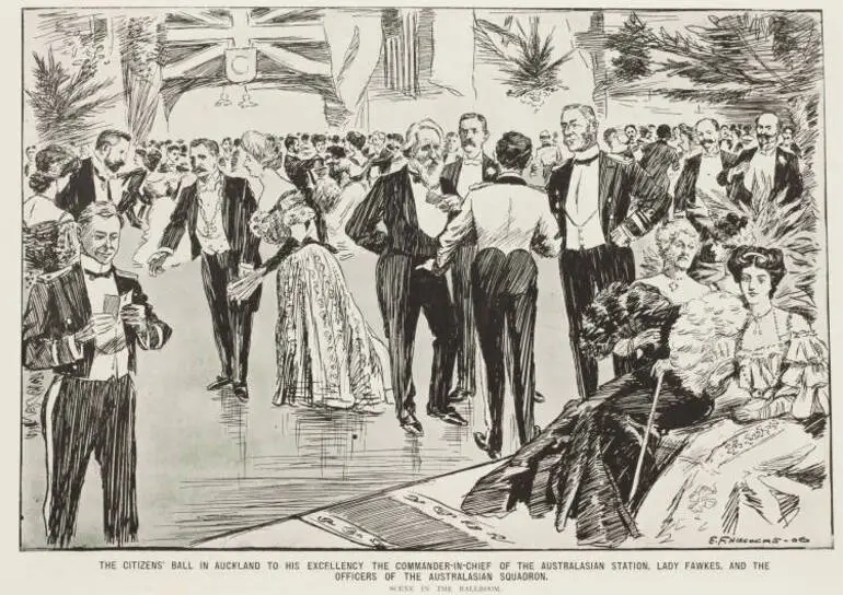 Image: The citizens' ball in Auckland to His Excellency the Commander-in-Chief of the Australasian Station, Lady Fawkes, and the officers of the Australasian Squadron