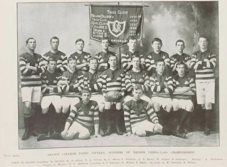 Image: Nelson College third fifteen, winners of Nelson third-class championship