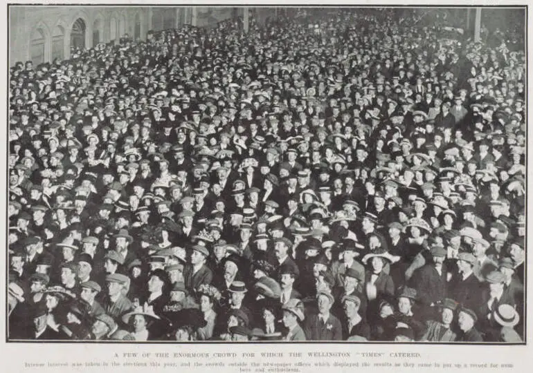 Image: A few of the enormous crowd for which the Wellington 'Times' catered