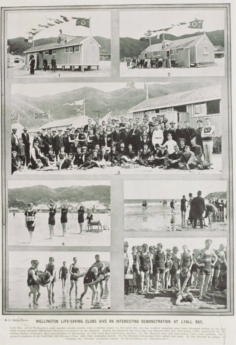 Image: Wellington life-saving clubs give an interesting demonstration at Lyall Bay