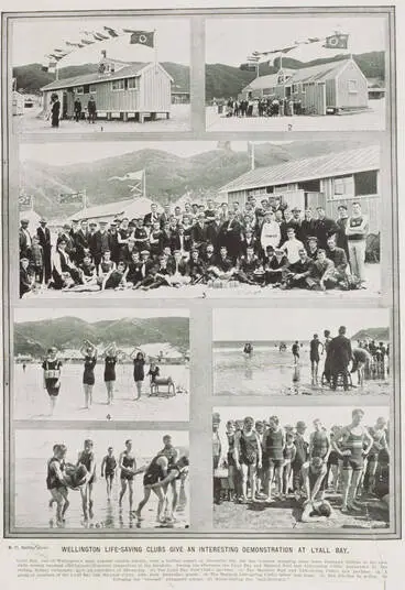 Image: Wellington life-saving clubs give an interesting demonstration at Lyall Bay