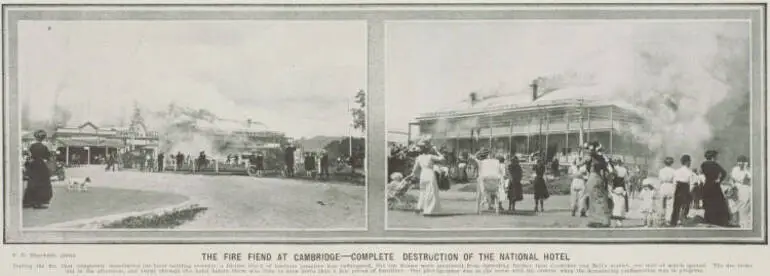 Image: The fire fiend at Cambridge - complete destruction of the National Hotel