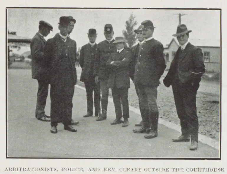Image: The aftermath of the strike in Waihi - the inquest on Evans