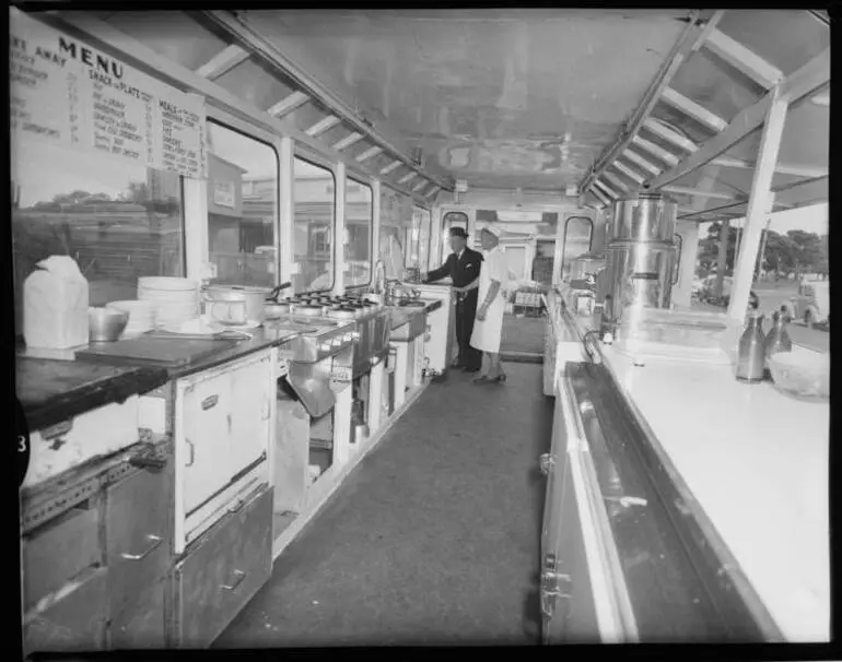 Image: Inspecting the White Lady Pie Cart, 1960