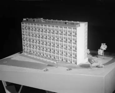 Image: Model of the proposed Greys Avenue Flats, 1956