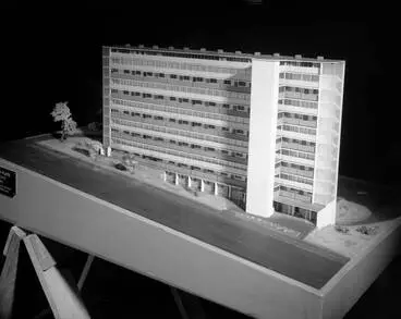 Image: Model of the proposed Greys Avenue Flats, 1956
