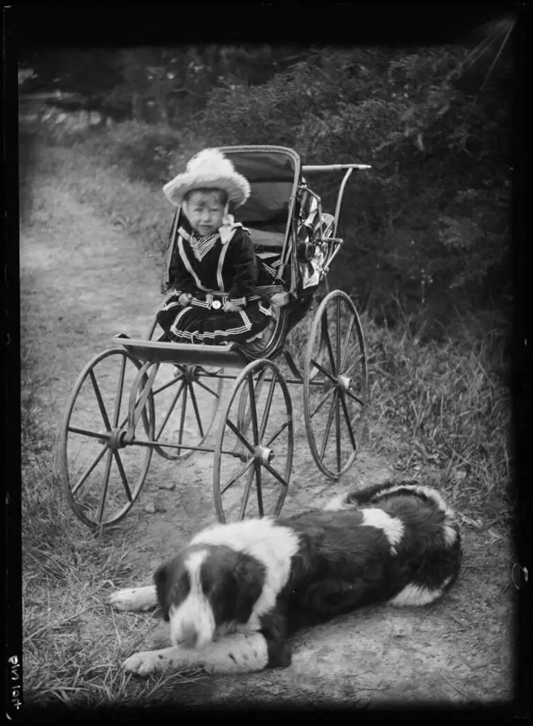 Image: Oswald Binns in a pram, 1890