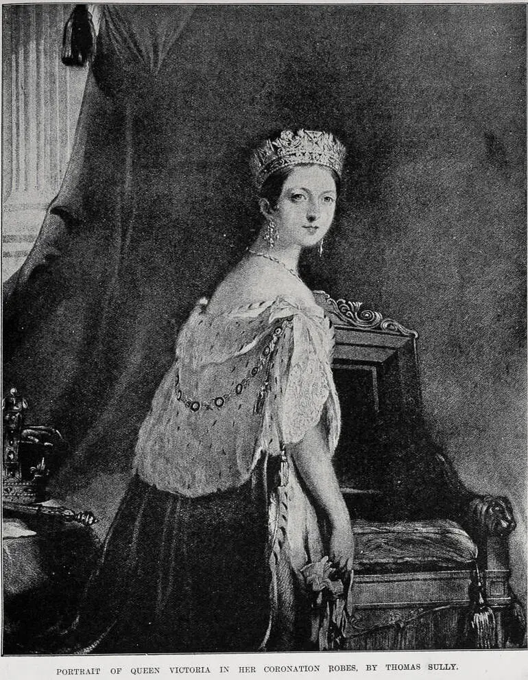 Image: Portrait of Queen Victoria in her coronation robes, by Thomas Sully
