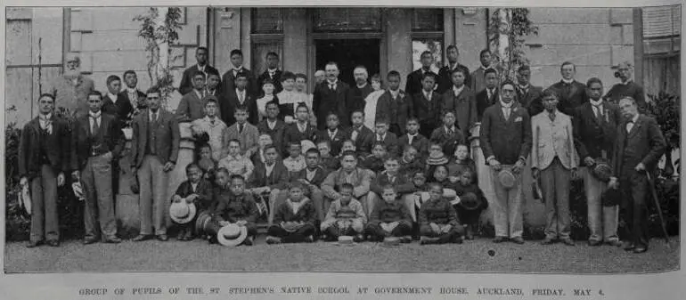 Image: Group of pupils from St Stephens Native School at Government House