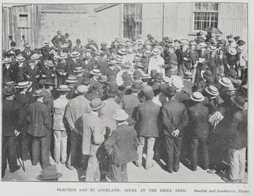 Image: Election Day in Auckland: scene at the Drill Shed