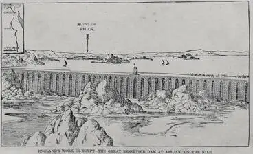 Image: England's work in Egypt - the Great Reservoir Dam at Aswan, on the Nile