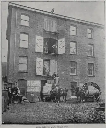 Image: Nelson, Moate and Co's Tea Warehouse and Bond, Lambton Quay, Wellington