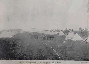Image: Cavalry encampment on the Waverley Racecourse