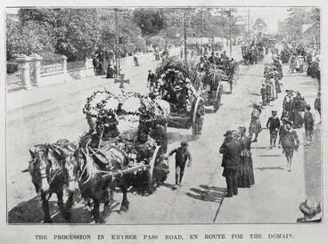 Labour Day procession in Khyber Pass Road en route for the Auckland Domain, 8 October 1902 Image: Labour Day procession in Khyber Pass Road en route for the Auckland Domain, 8 October 1902