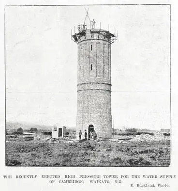 The recently erected high pressure tower for the water supply for Cambridge Image: The recently erected high pressure tower for the water supply for Cambridge