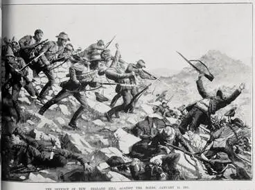 The defence of New Zealand Hill against the Boers, 15 January 1900 Image: The defence of New Zealand Hill against the Boers, 15 January 1900