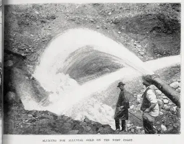 Sluicing for alluvial gold on the West Coast Image: Sluicing for alluvial gold on the West Coast