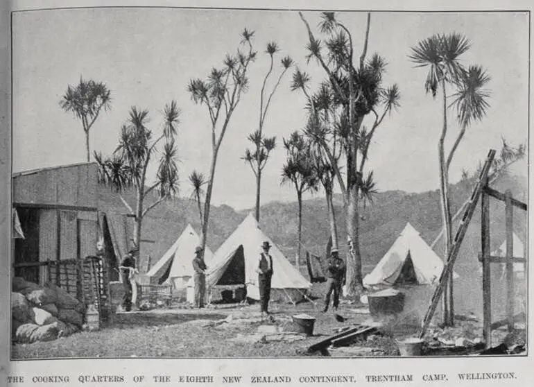 Image: The cooking quarters of the 8th New Zealand Contingent, Trentham camp, Wellington