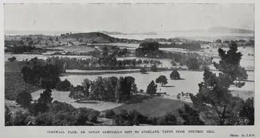 Cornwall Park, Dr Logan Campbell's gift to Auckland, taken from One-Tree Hill Image: Cornwall Park, Dr Logan Campbell's gift to Auckland, taken from One-Tree Hill