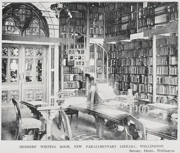 Image: Members writing room, new Parliamentary Library, Wellington
