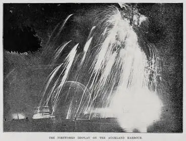 Image: The fireworks display on the Auckland Harbour