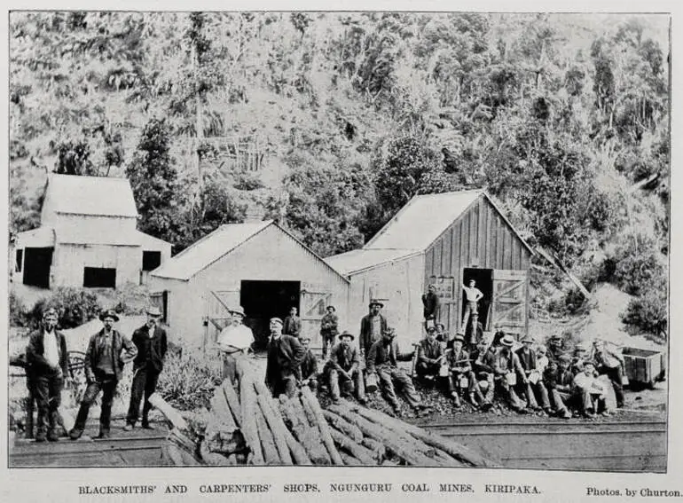 Image: Blacksmiths' and carpenters' shops, Ngunguru coal mines, Kiripaka