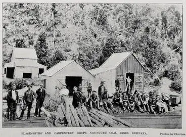 Image: Blacksmiths' and carpenters' shops, Ngunguru coal mines, Kiripaka