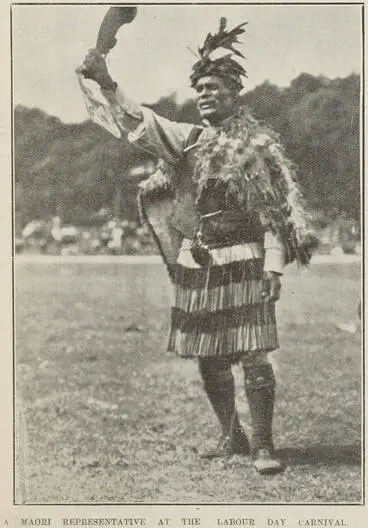 A Māori representative at the Labour Day carnival Image: A Māori representative at the Labour Day carnival