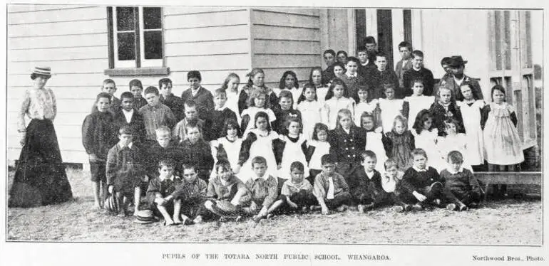 Image: Pupils of the Totara North public school, Whangaroa