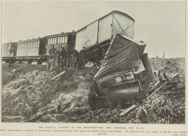 Image: The railway accident on the Stratford-Toko line, Taranaki, May 14, 1903
