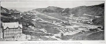 Image: A PANORAMIC VIEW OF ISLAND BAY A RISING SUBURB OF WELLINGTON, SHOWING THE NEW ROMAN CATHOLIC CONVENT IN THE LEFT FOREGROUND